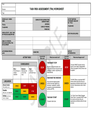 Task Risk Assessment Form