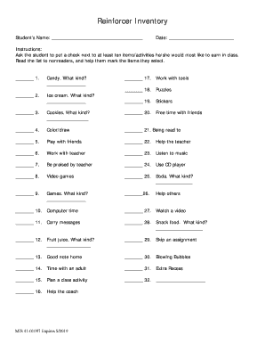 Reinforcer Inventory Moodle2manateeschoolsnet  Form