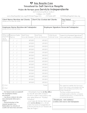 Bay Respite Care  Form