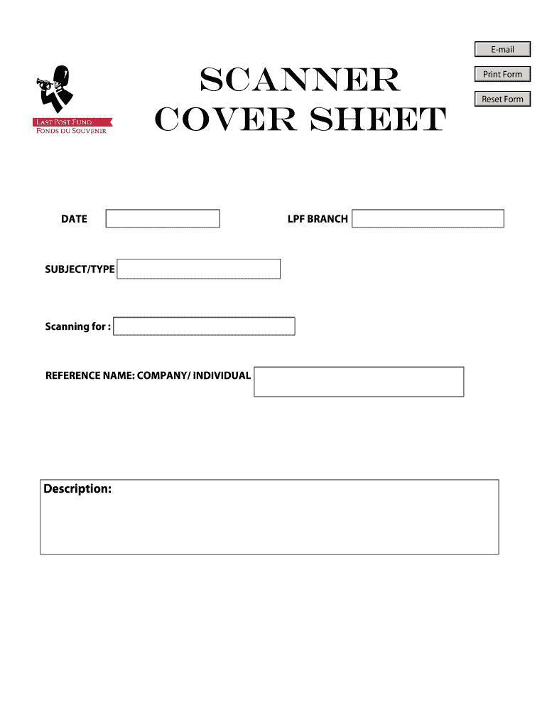 Scan Cover Sheet  Form