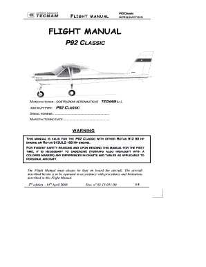Tecnam P92 Manual  Form