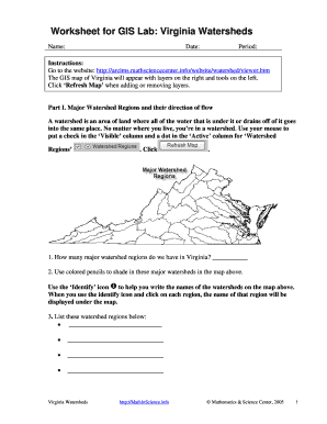 Virginia Watersheds Worksheet  Form