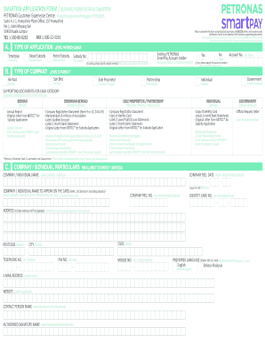Petronas Smartpay Application Form