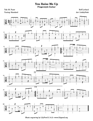 You Raise Me Up Fingerstyle Tab PDF  Form