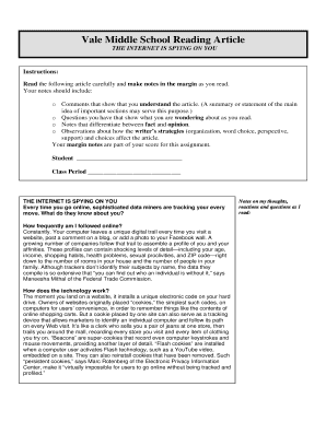 The Internet is Spying on You Article of the Week Form