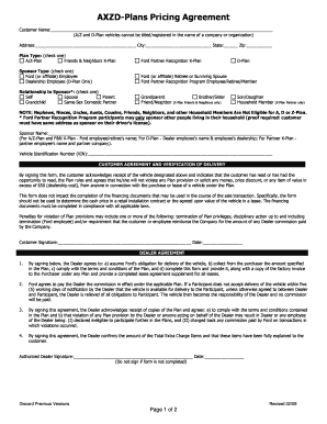 AXZD Pricing Agreement Form03 05 08 2doc