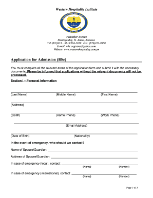 Western Hospitality Institute  Form