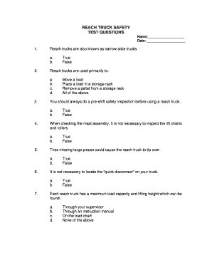 Crown Forklift Test Answers  Form