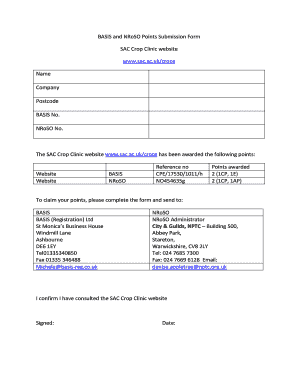 Nroso Points  Form