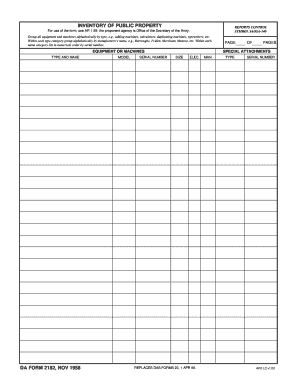 Army Inventory Form