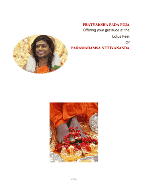 Nithyananda Puja  Form