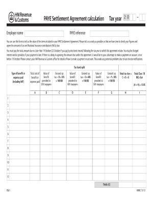 Paye Settlement Agreement Examples  Form