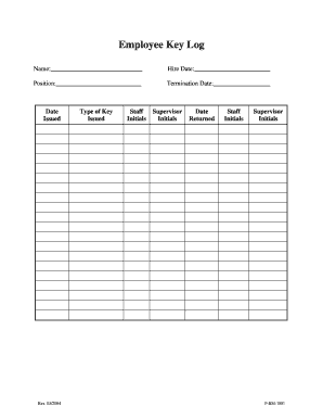 Key Log  Form