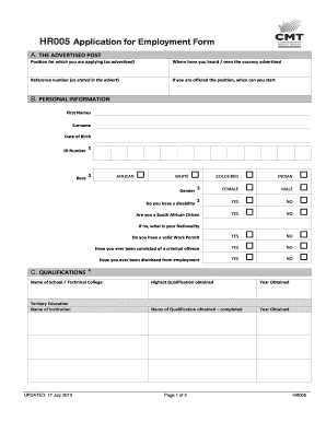 Cmt Application Form