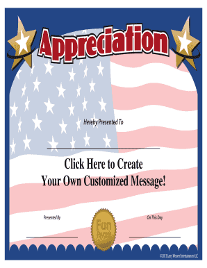 Military Certificate of Appreciation FunAwards Com Funny Awards  Form