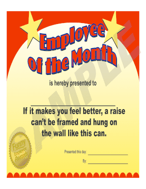 Employee of the Month PDF  Form