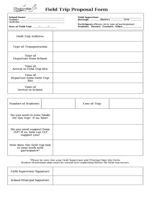 Field Trip Proposal  Form