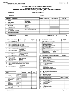 Moh 711 Reporting Tool  Form