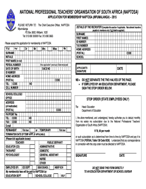 Naptosa Cancellation Form