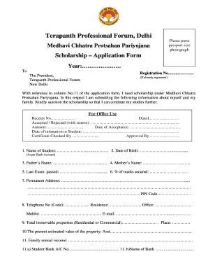 Terapanth Professional Forum Scholarship  Form