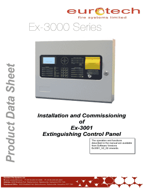 Installation and Commissioning of Ex 3001 Extinguishing  Form