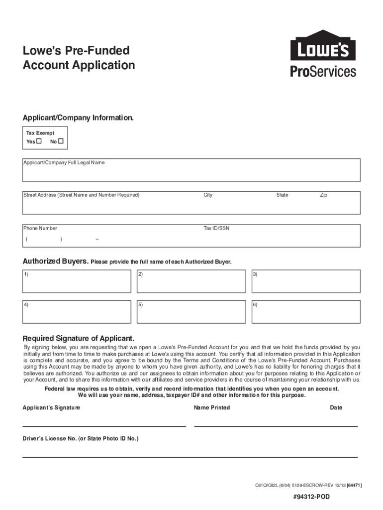  Lowes Escrow Account 2013-2024