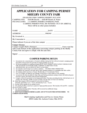 Camping Permit  Form
