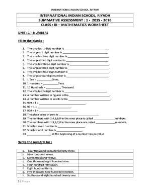 INTERNATIONAL INDIAN SCHOOL RIYADH SUMMATIVE ASSESSMENT  Form