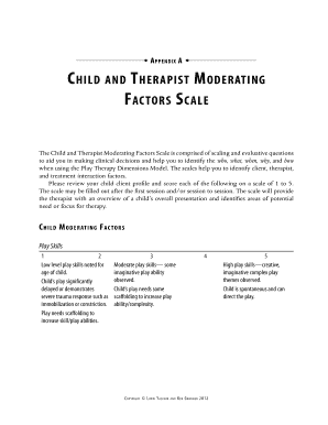 A Child and TherApisT ModerATing FACTors SCAle  Form