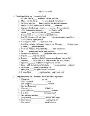 Pronomi Indiretti Esercizi PDF  Form