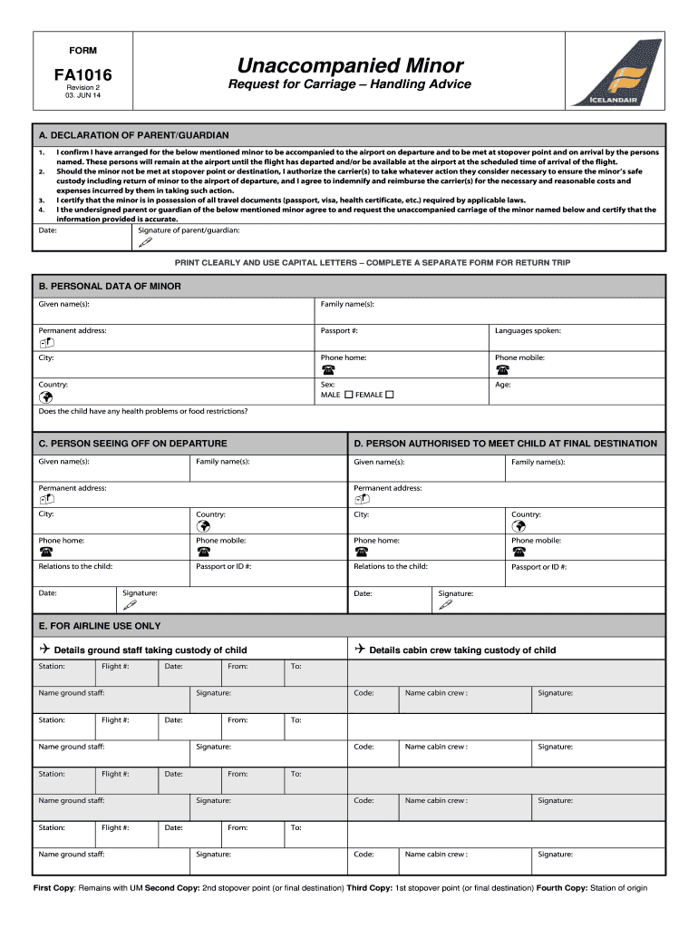  Icelandair Unaccompanied Minor 2014-2024