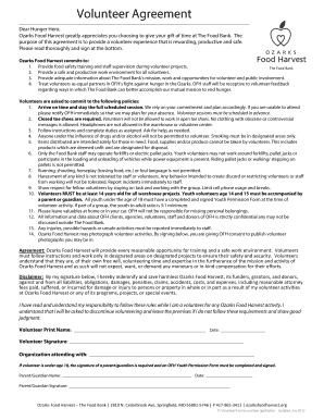 OFH Volunteer Agreement &amp; Youth Permission Form Crosswaysm