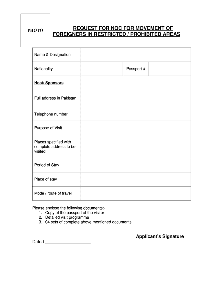 Pakistan Noc  Form