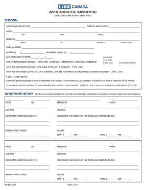 Uline Application Form PDF