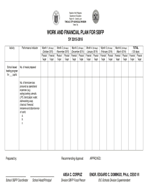 Sbfp Action Plan  Form