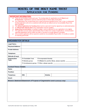  HOSTEL of the HOLY NAME TRUST Application for Funding Auckanglican Org 2015