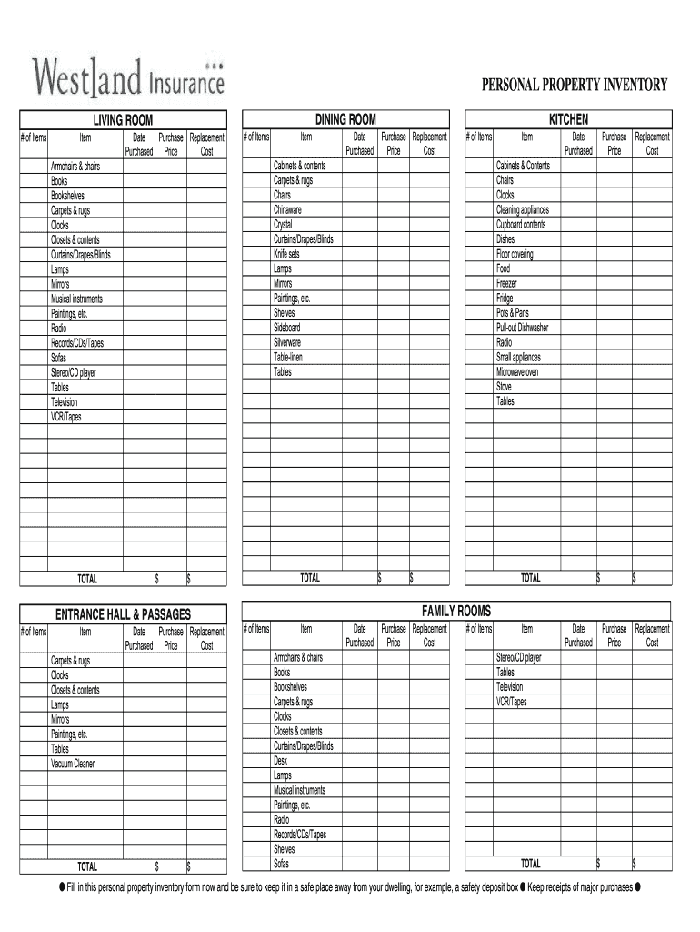 Itemized List for Insurance Claim Template  Form