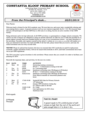 Constantia Kloof Primary School  Form