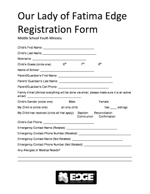 Our Lady of Fatima Edge Registration Form Olfchurch