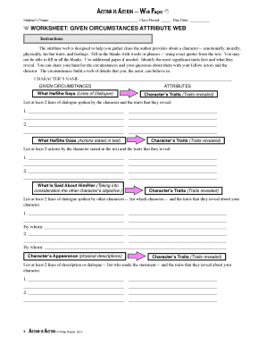 Given Circumstances Worksheet  Form