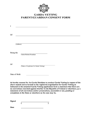 Garda Vetting Parent Guardian Consent Form Cricket Ireland Cricketireland