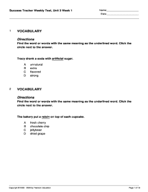 Find the Word or Words with the Same Meaning as the Underlined Word Click the Circle Next to the Answer  Form