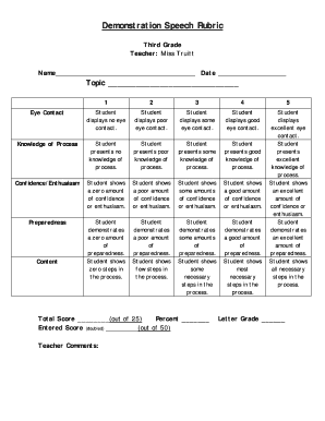 Demonstration Speech Rubric  Form