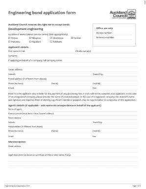 Engineering Bbond Applicationb Form Auckland Council Aucklandcouncil Govt