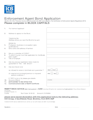 Aviva BBond Applicationb Form ICB Group