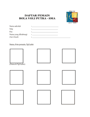 Pendaftaran Klub Voli  Form