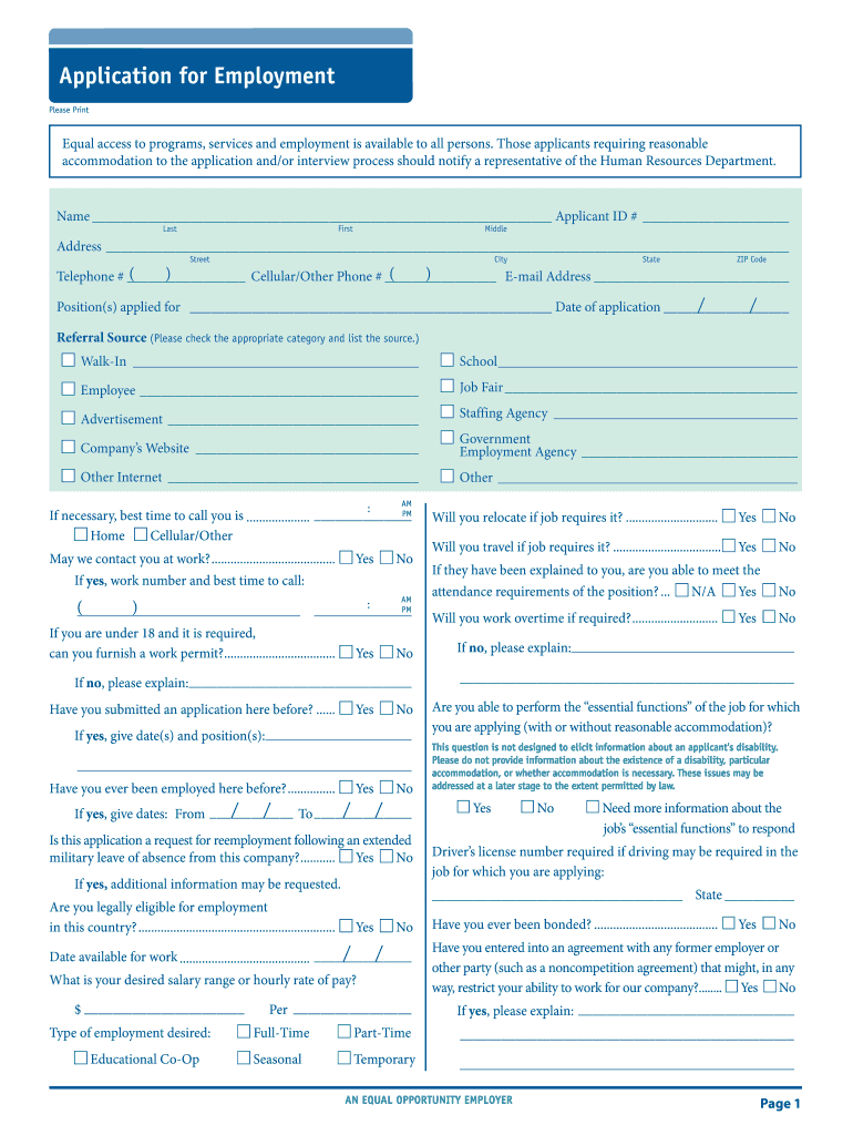 Application for Employment  Johns Eastern Company  Form