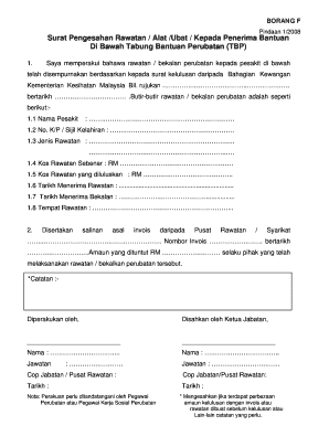 Surat Pengesahan Kesihatan  Form