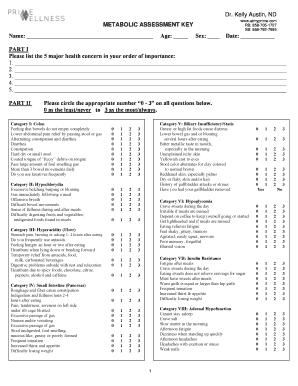 Metabolic Assessment  Form