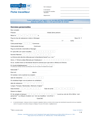 Fiche Travailleur Partena  Form